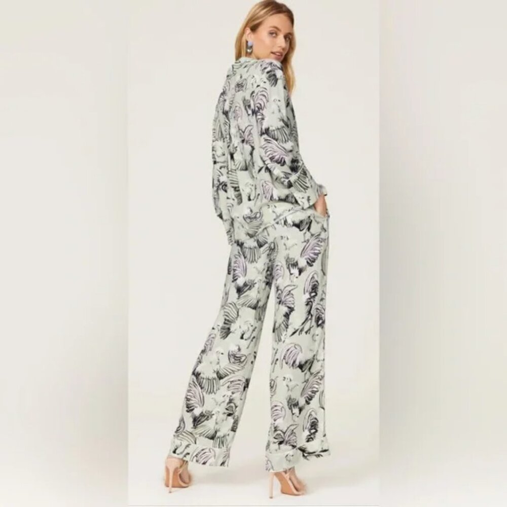 Rachel Antonoff Pajama Pants chicken print pale green loungewear - Picture 2 of 5